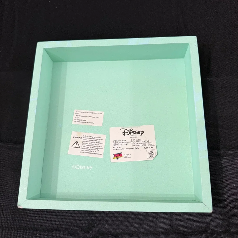 Disney Minnie Mouse Joy Christmas Tree Wood Box Sign Holiday Decor 8x8 Sign